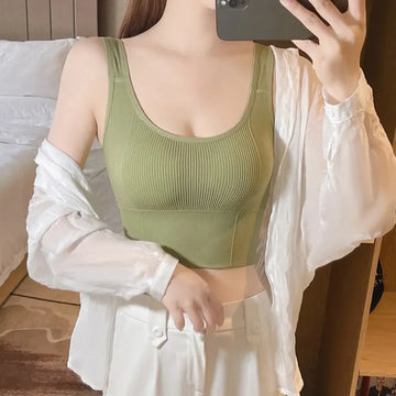 Padded Ribbed Crop Top - Style & Comfort in One Piece