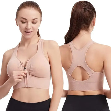 Zip-Front Sports Bra - Effortless Support for Every Workout