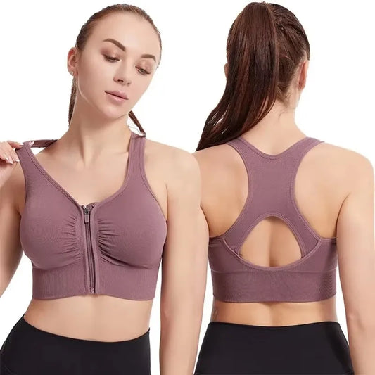 Zip-Front Sports Bra - Effortless Support for Every Workout